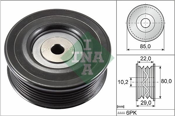 Deflection/Guide Pulley, V-ribbed belt